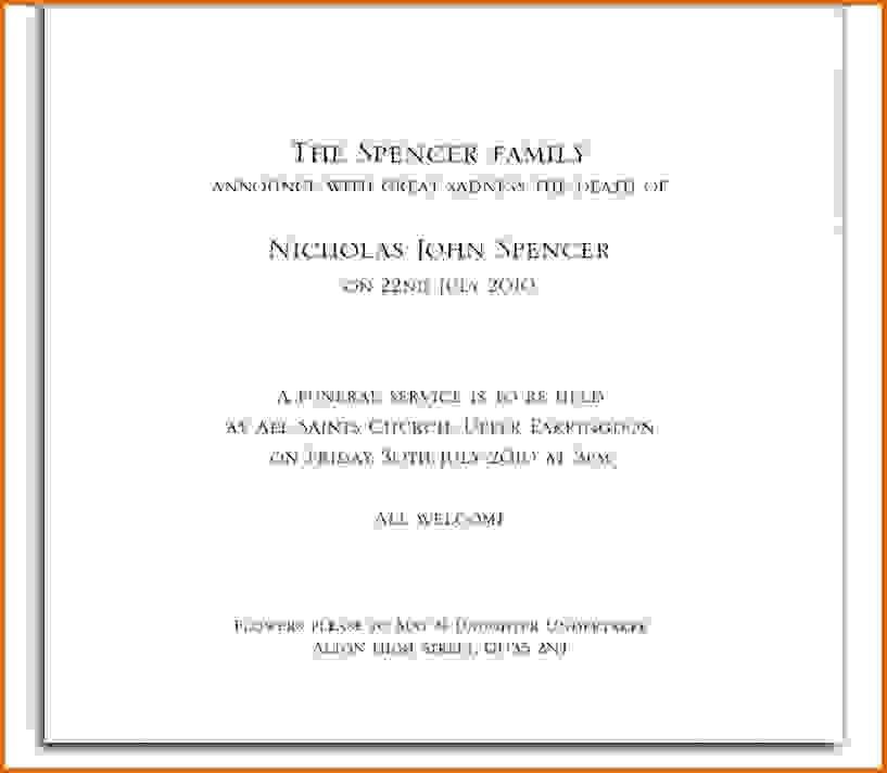 funeral announcement template
