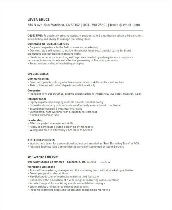 marketing coordinator resumes