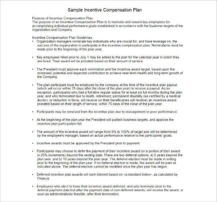 comp plan template