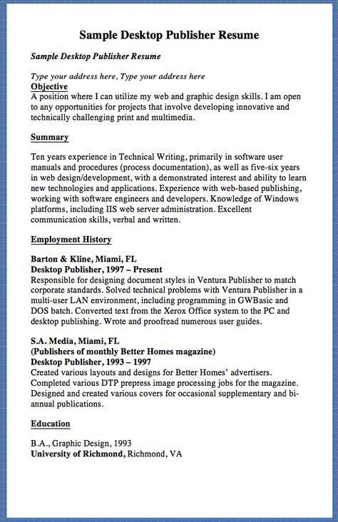 Publisher resume samples visualcv resume samples database