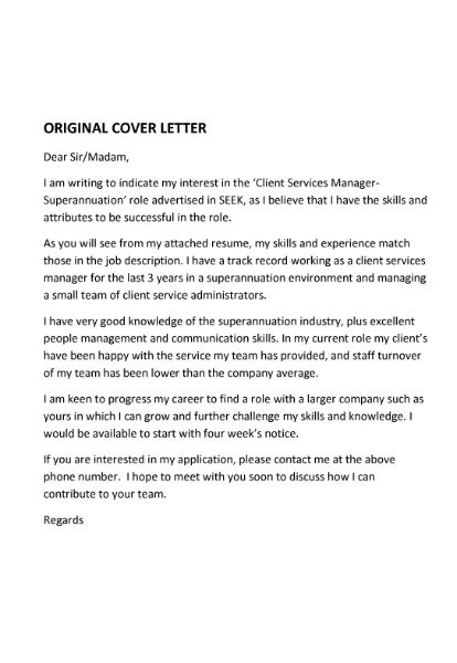 australian cover letter samples