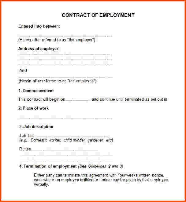 employment contract template free download