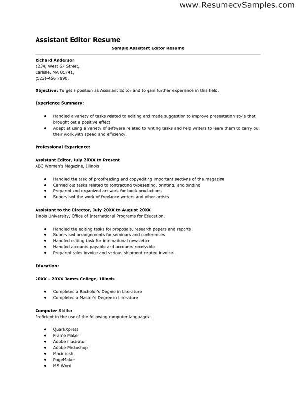 editor resumes