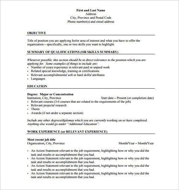 resume outline pdf