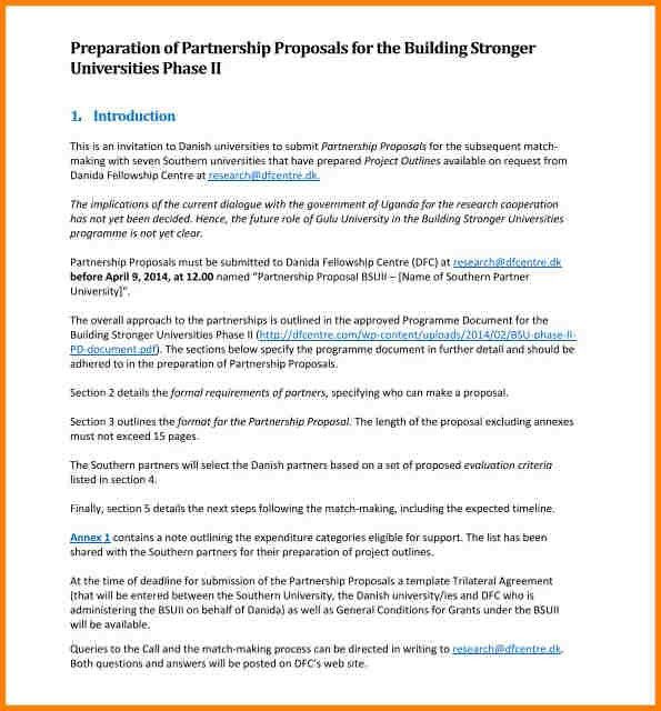 partnership proposal template