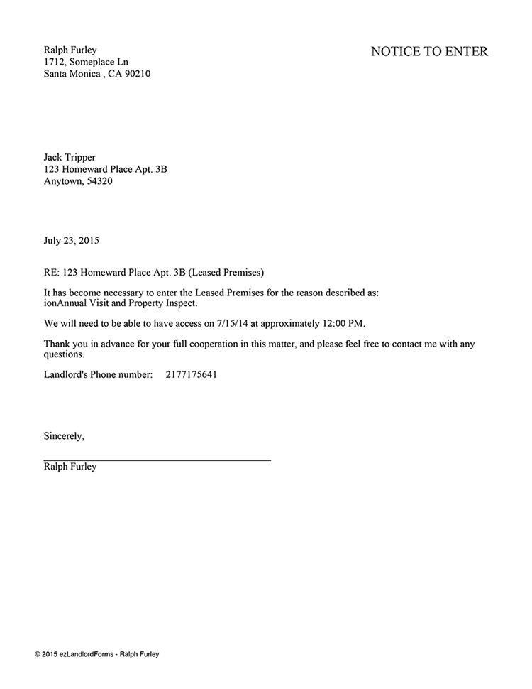 template notice to vacate rental property