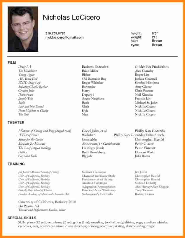 acting resume special skills examples
