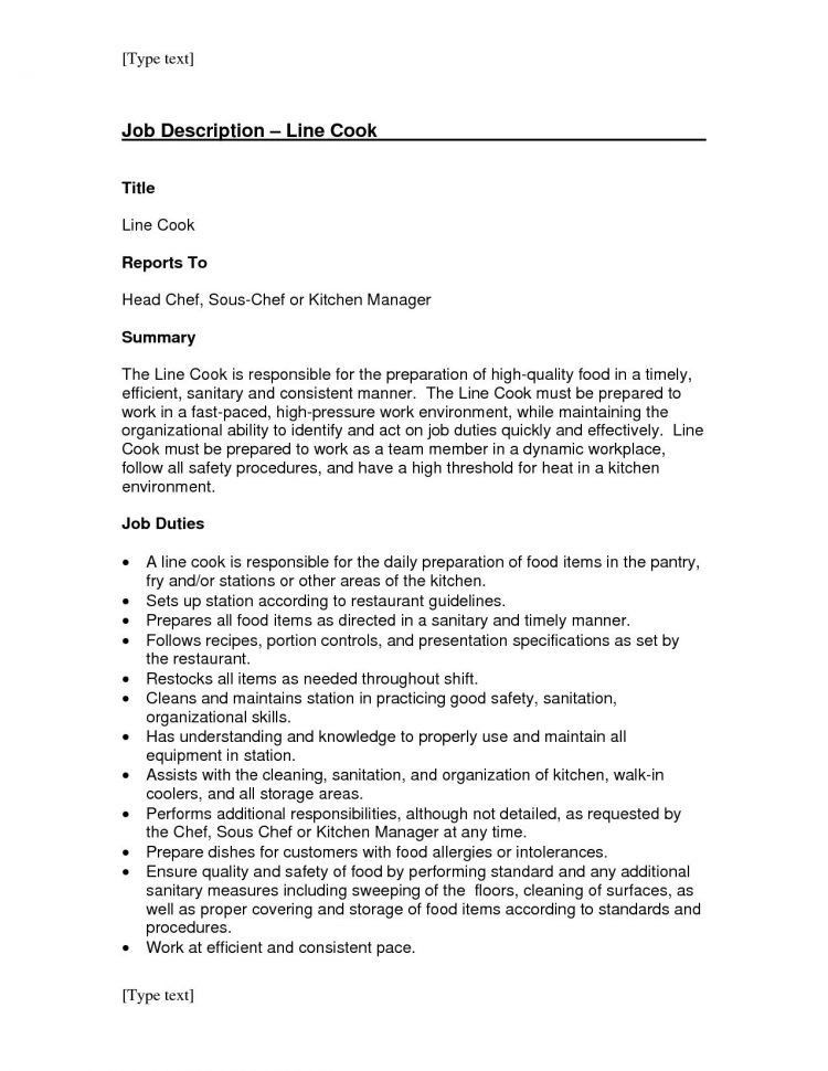 head cook job description