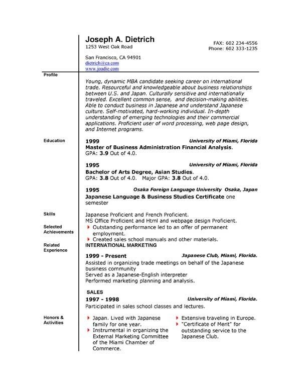 7 free resume templates primer