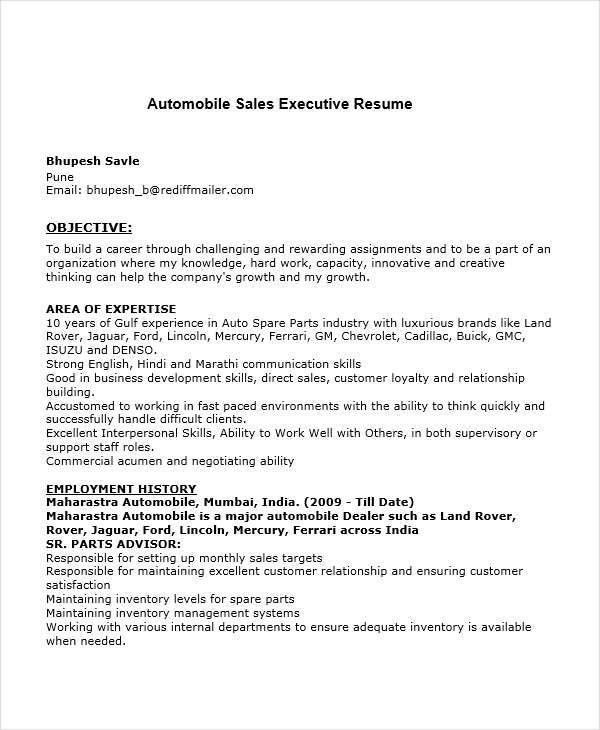 automobile sales resumes