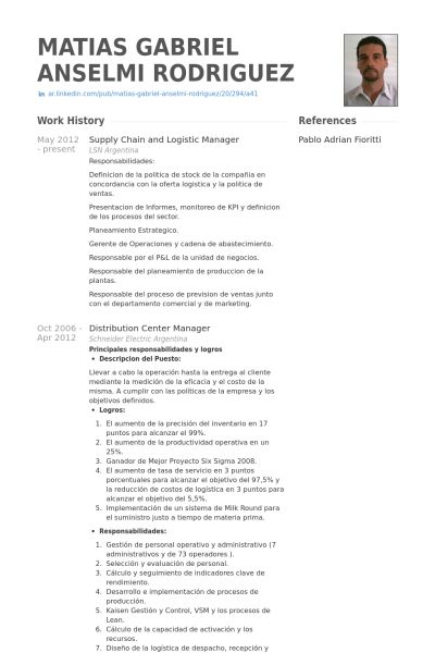 logistic manager resume samples visualcv resume samples database