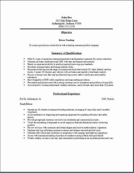 delivery driver resume examples