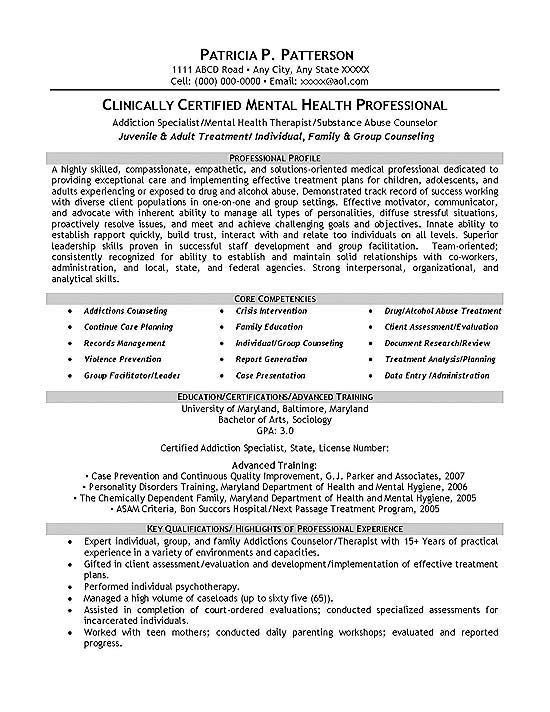 clinical social work resumes