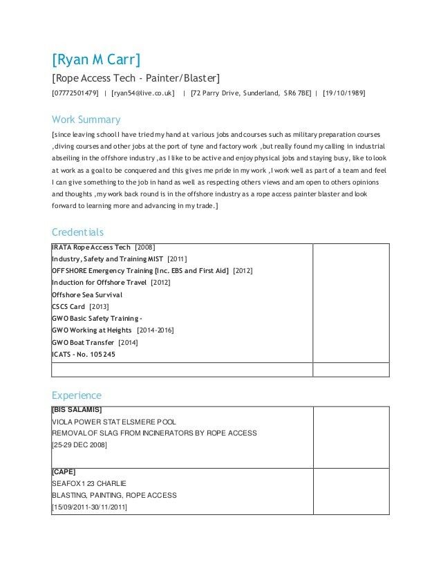 painter resume sample