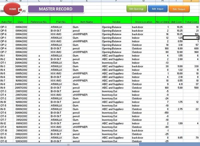 home inventory template
