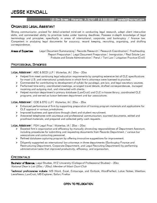 lawyer sample resume