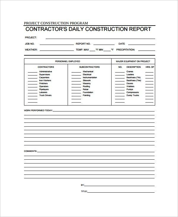 work log template