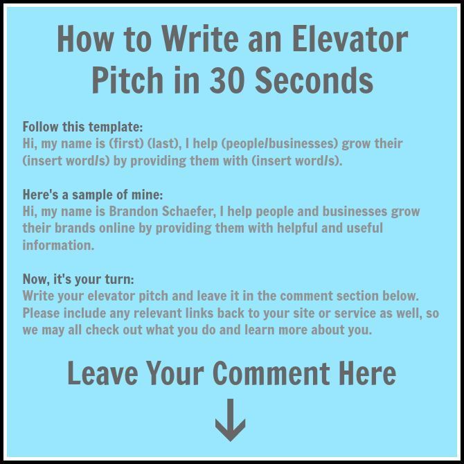 elavator speech