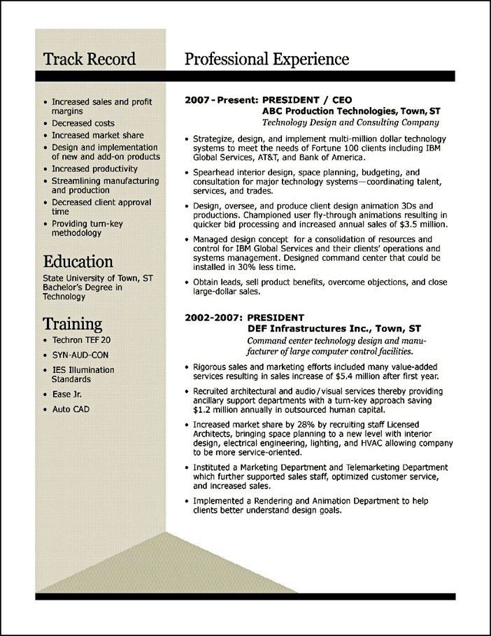 cfo resume example