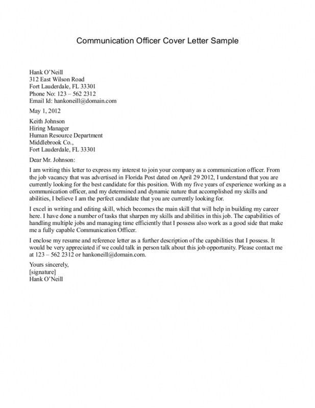 internal job application cover letter