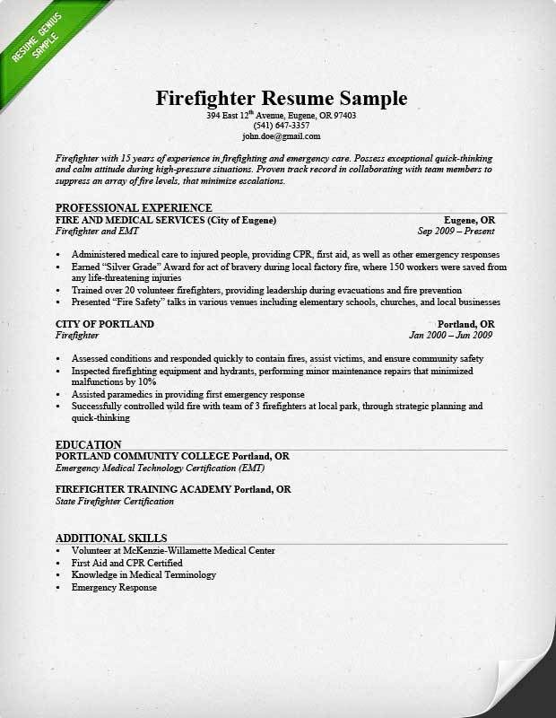 certified emt resume