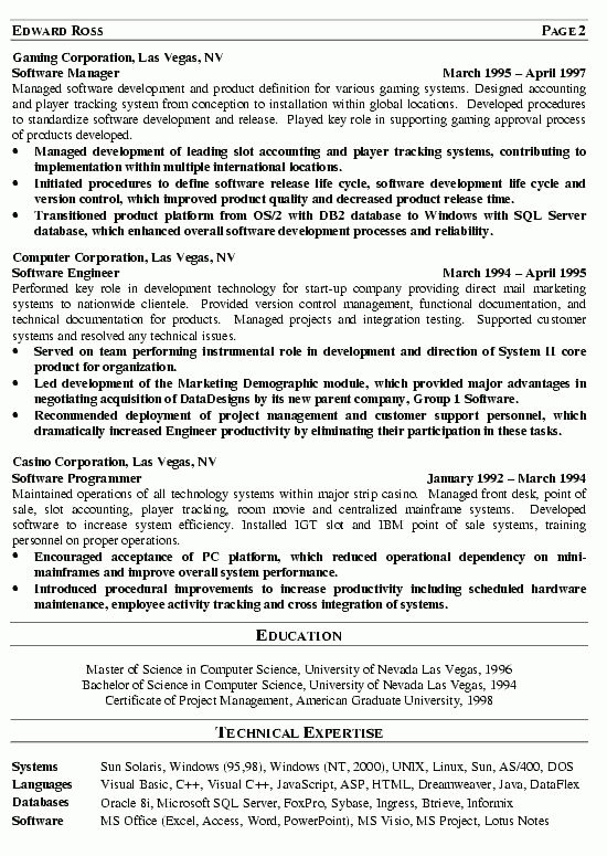 technical director resumes