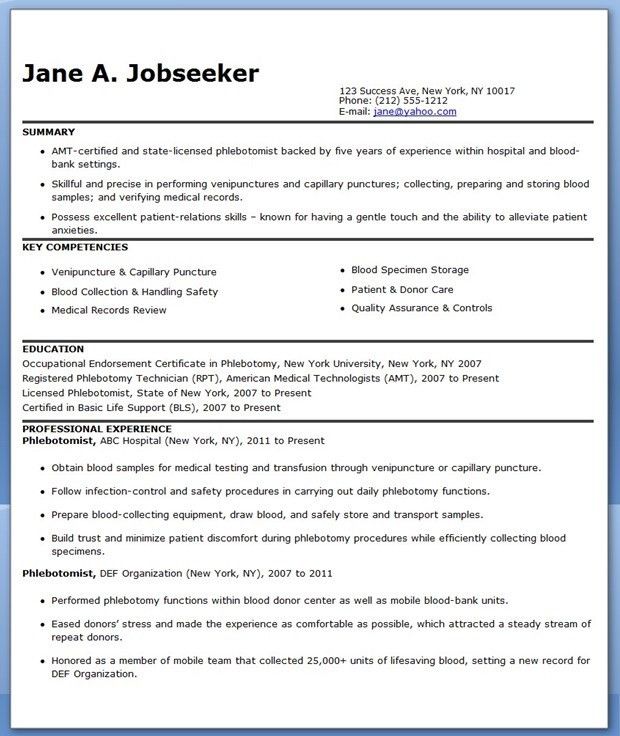 phlebotomist cover letter sample