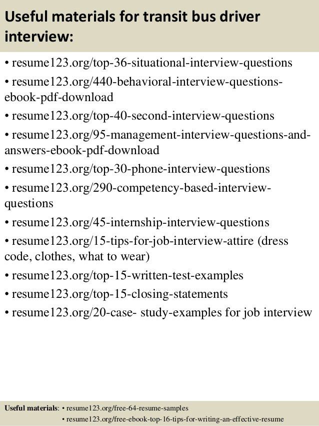 bus driver resume templates