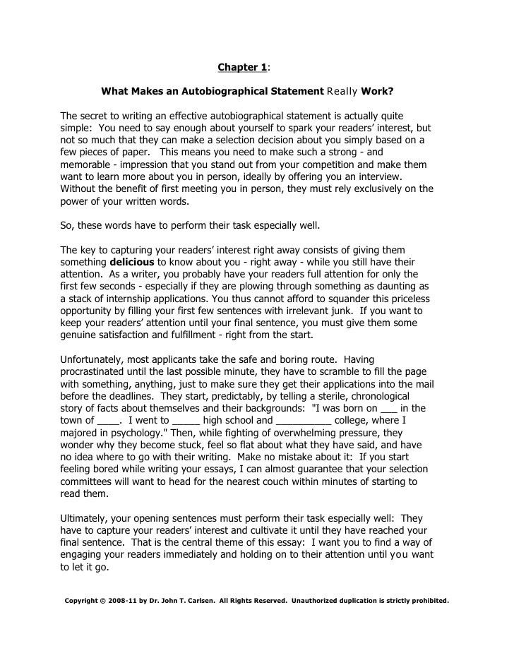 examples of biography essays
