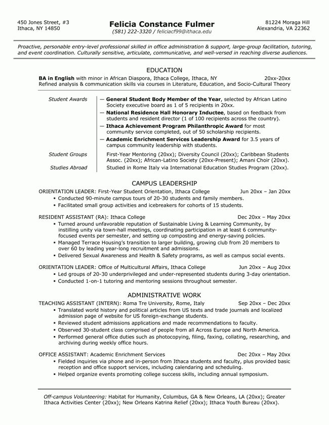 examples of achievements for resumes