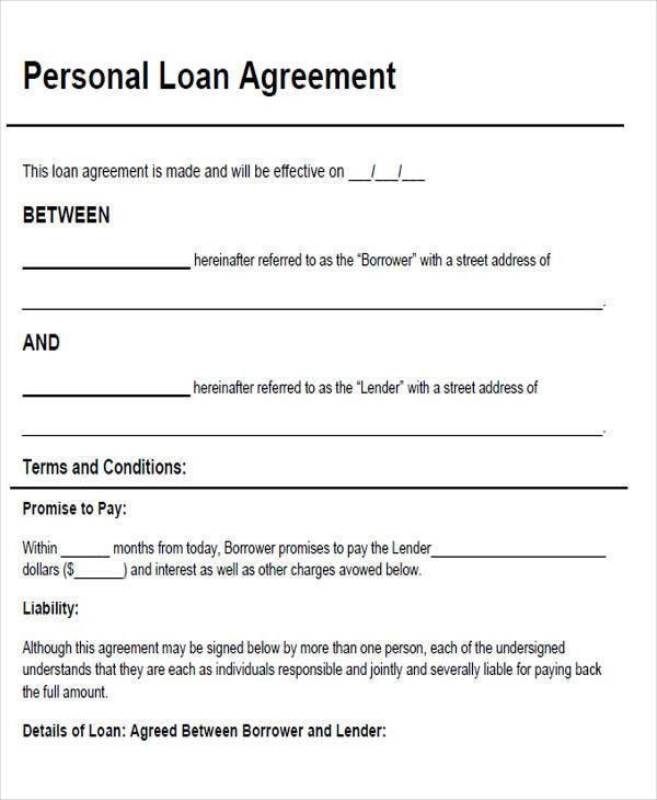 personal loan contract sample 5 loan agreement templates to write personal loan agreement sample