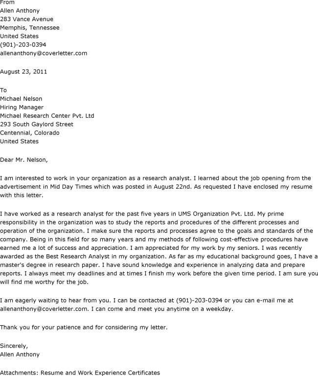 clinical research cover letters