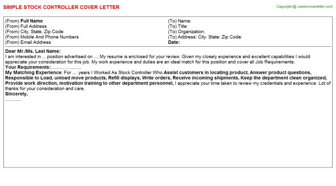 sample financial controller cover letter