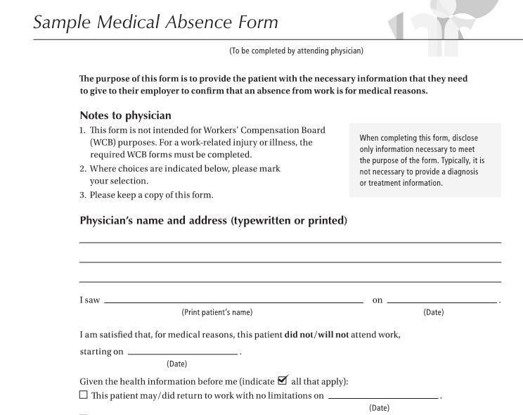 doctors note for work absence