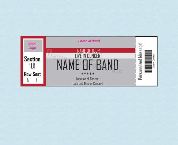 concert tickets template free download