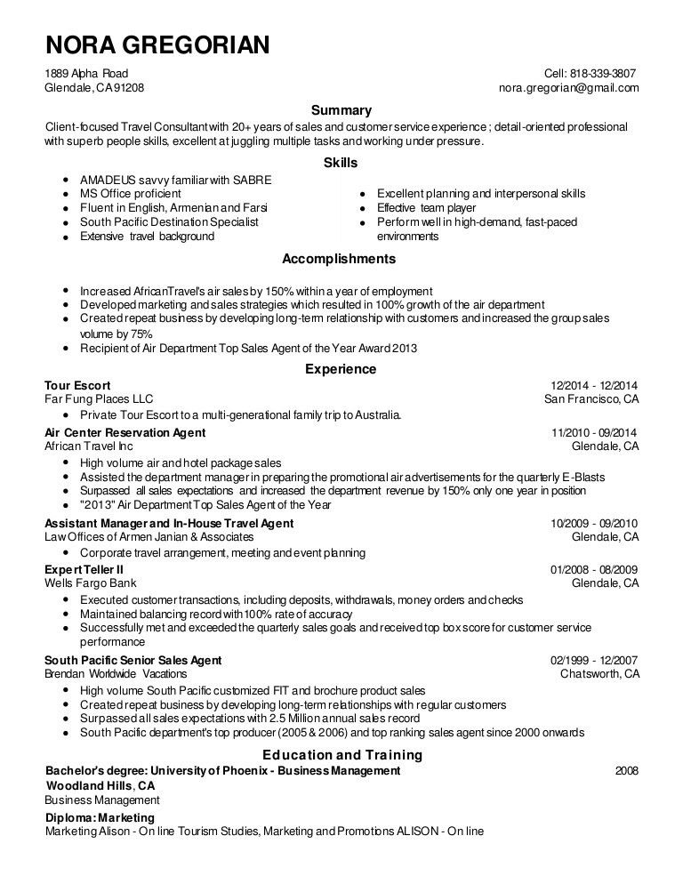 Junior Travel Consultant Resume Sample Travel Agent Resume Agent - Callback Representative Resume