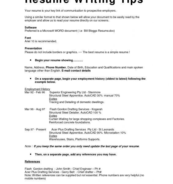 resume size font
