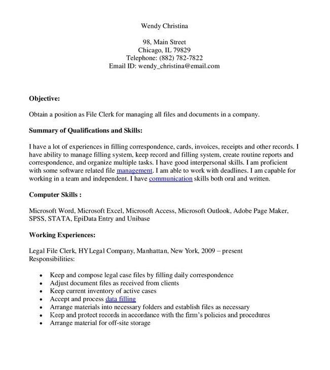 clerk resumes