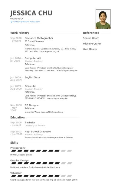 photographer resume