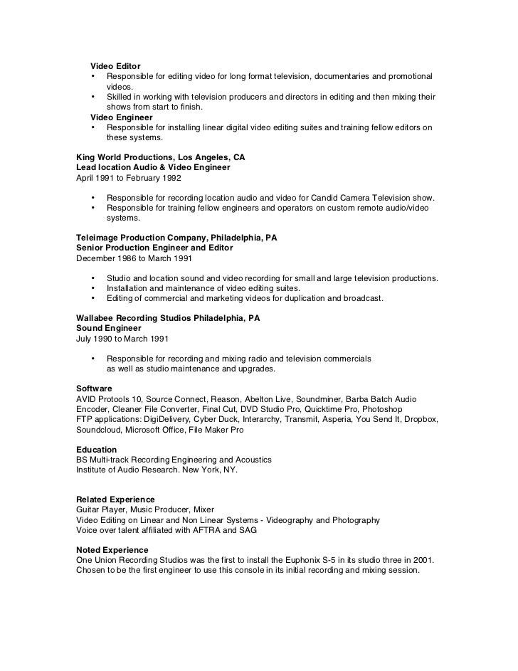 radio broadcasting music director resume