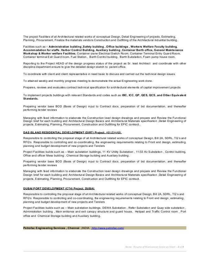 senior architect resume
