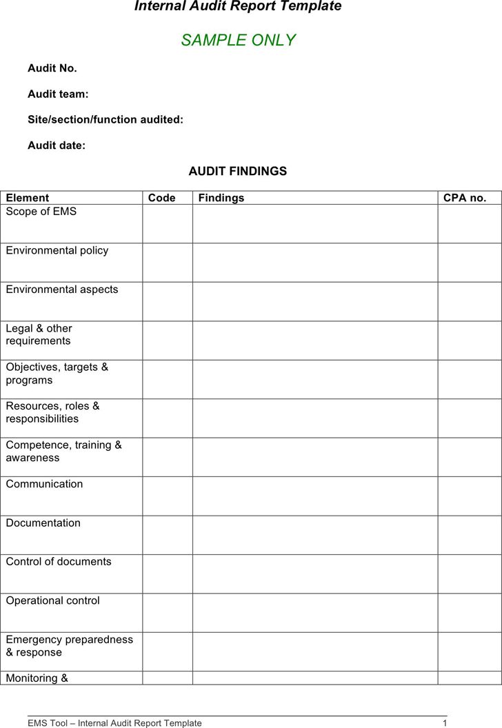 audit report template
