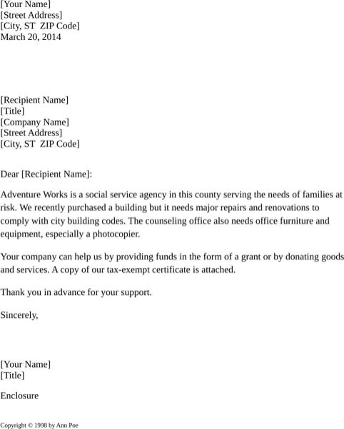 donation request letters