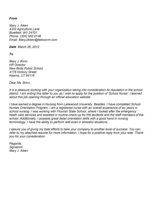 cover letter graduate school
