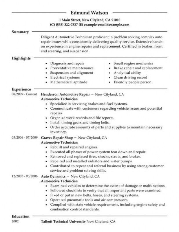 auto mechanic resume examples north road auto 845 471 8255