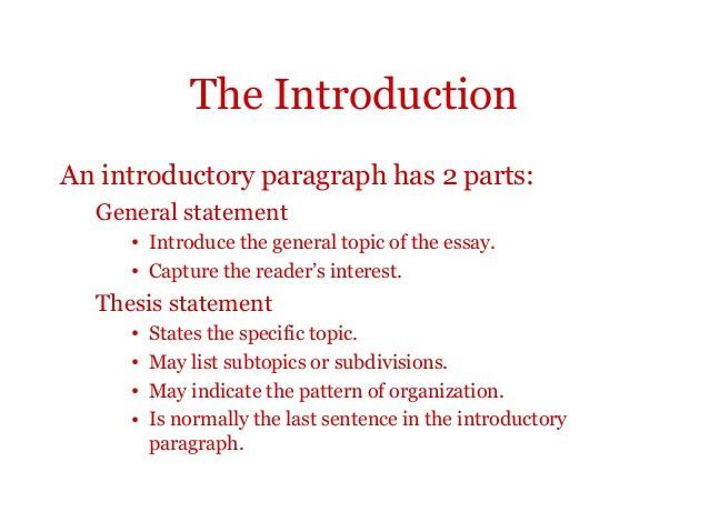general statement example for essays