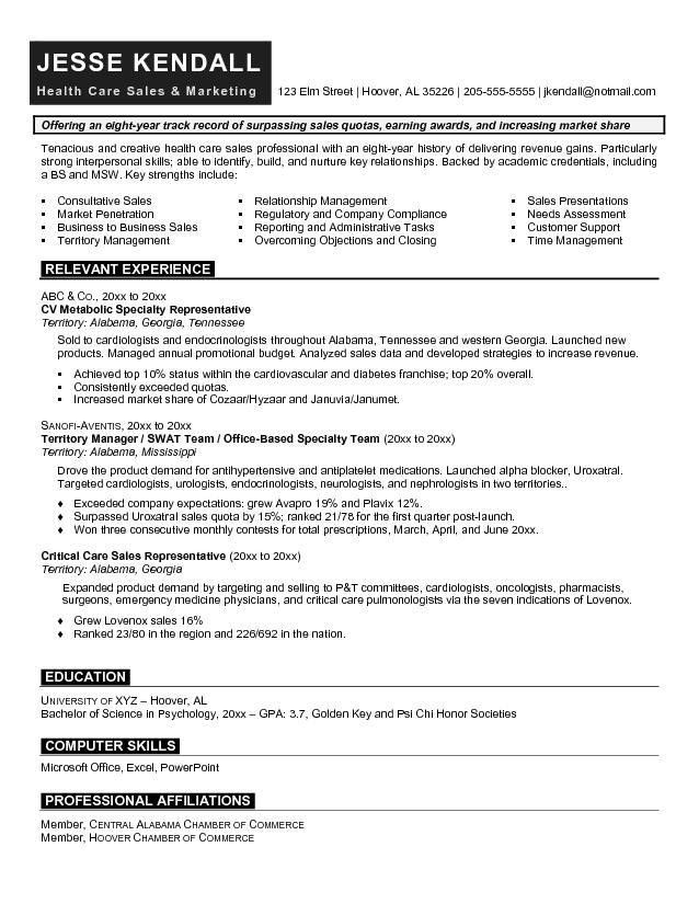 example resume sales marketing resumes