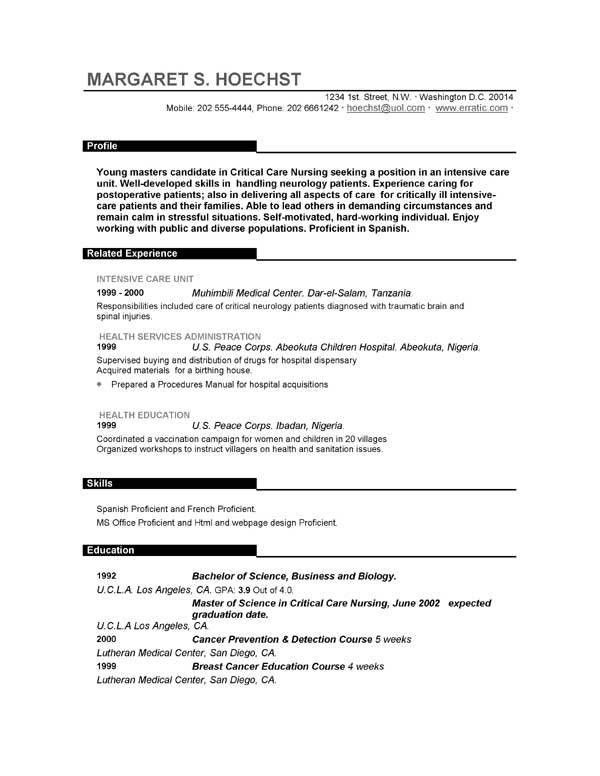 most common resume format