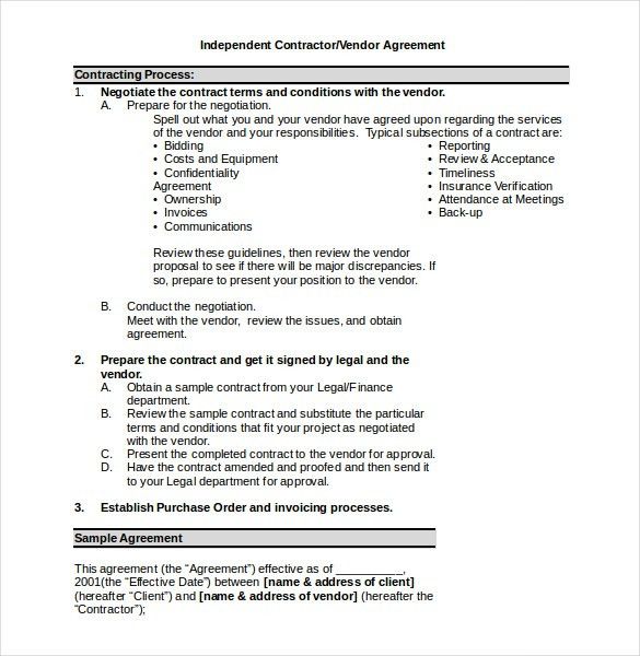 vendor agreement