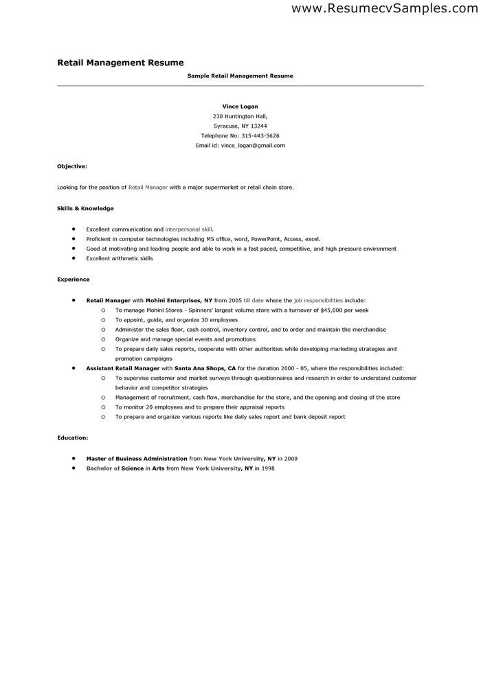 sample resume for retail manager zaxa tk resumresumretail operations manager resume